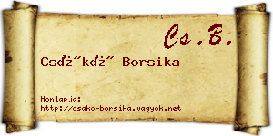 Csákó Borsika névjegykártya